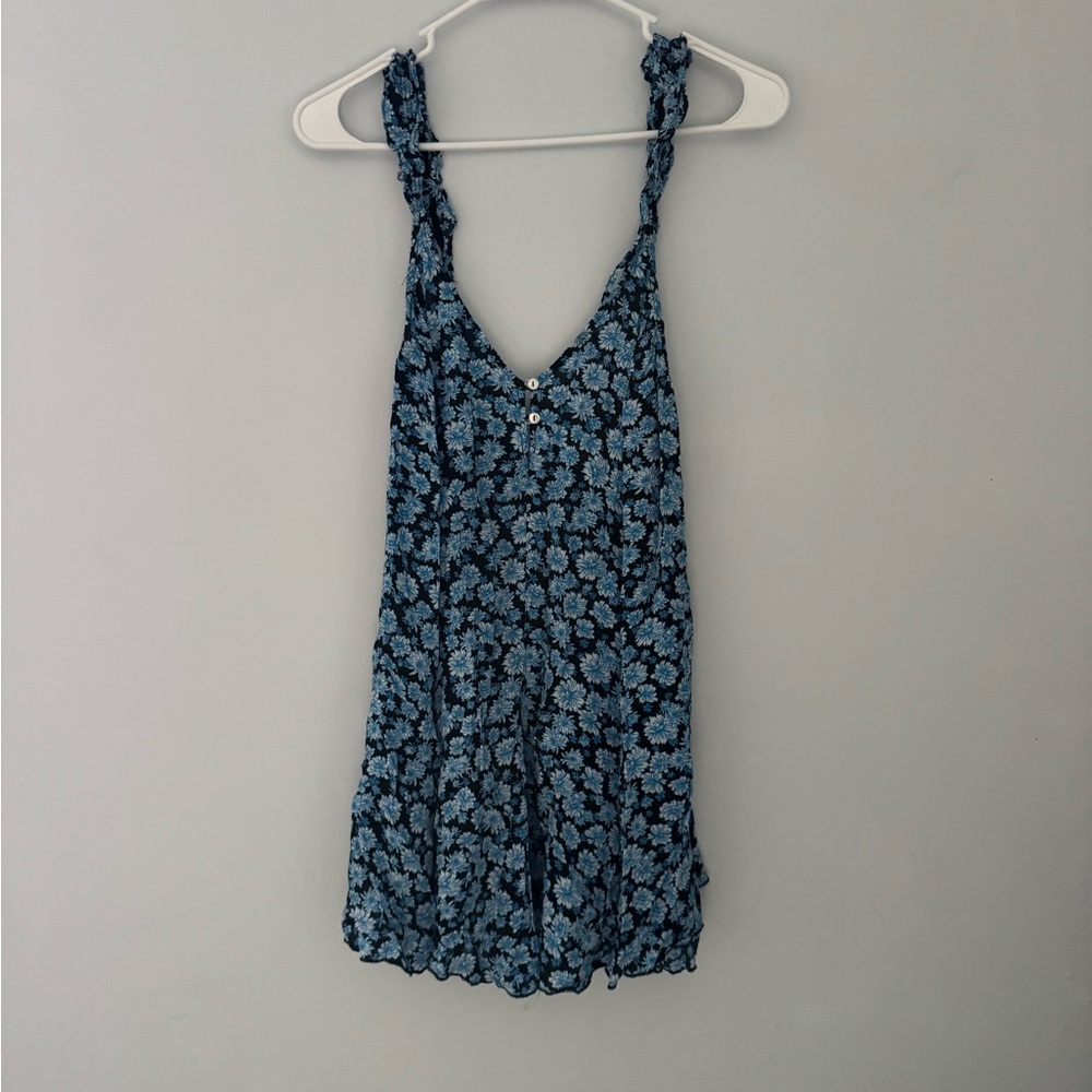 Free People Black and Blue Floral Dress